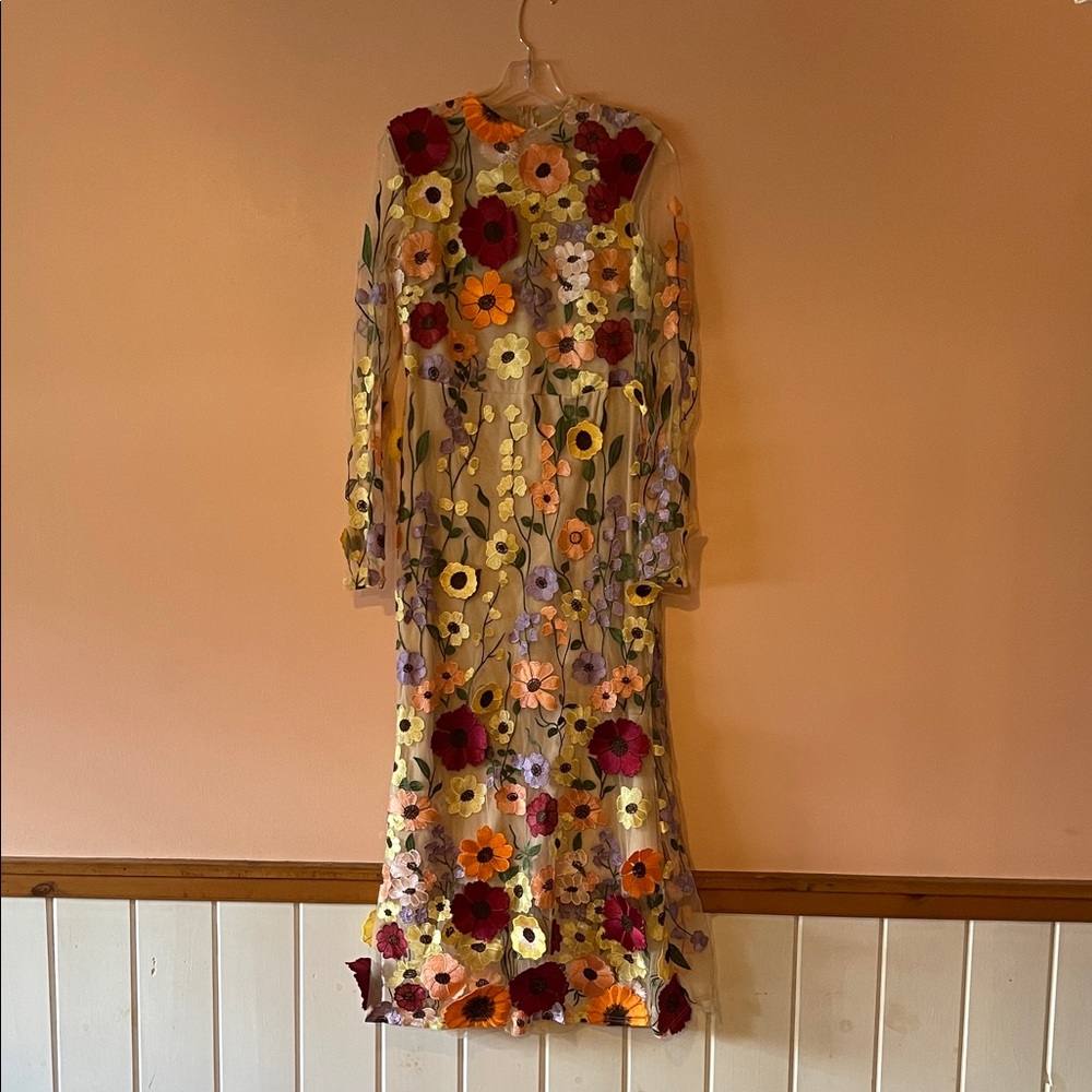 Floral Embroidered Long Sleeve Dress